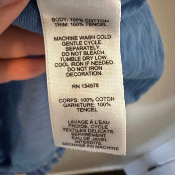 Vineyard Vines Blue Coverup, Sundress with Fringe Large - Picture 6 of 6